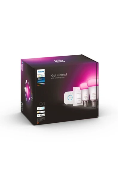 Philips Hue 9-75w Renkli Akıllı Başlangıç Seti 2'li Kumandalı E27 Bluetooth Özellikli - 3