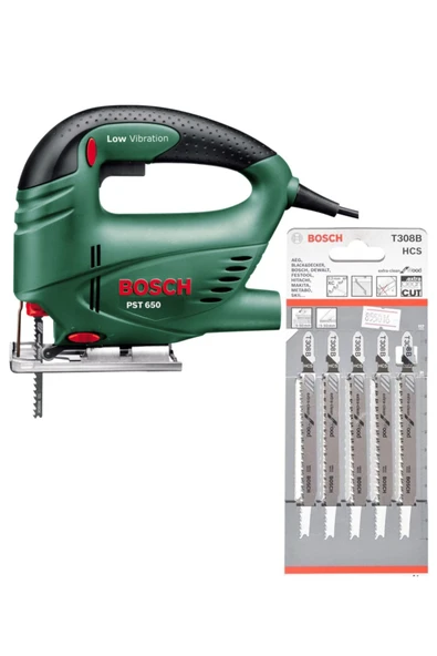 Bosch Pst 650 Compact 500 W Dekupaj Testere Makinası + 5'li T308b Ahşap Temiz Kesim Testere Bıçağı