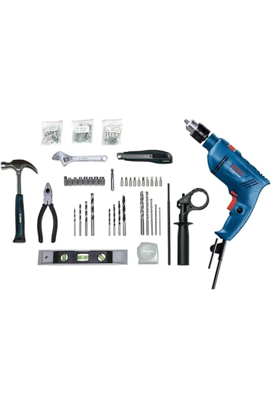 Bosch Gsb 600 100 Parça Aksesuarlı 600 Watt Profesyonel Darbeli Matkap Seti