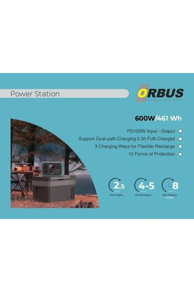 ORBUS 600 Watt Power Station Taşınabilir Solar Jeneratör - 2
