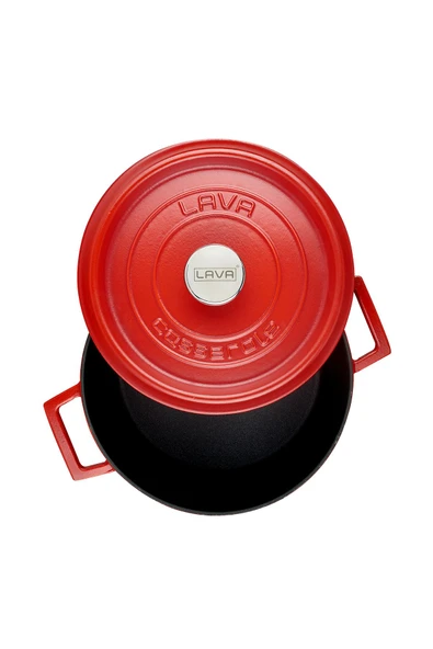 Lava Döküm Yuvarlak Tencere Döküm Demir Yekpare Kulplu Spring Serisi Çap(Ø)28cm. - 3