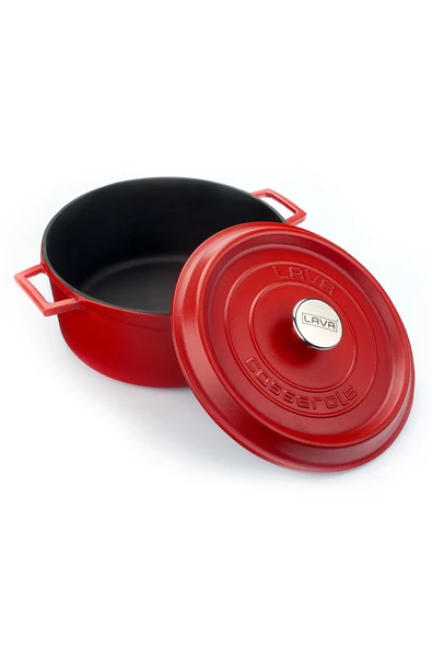 Lava Döküm Yuvarlak Tencere Döküm Demir Yekpare Kulplu Spring Serisi Çap(Ø)28cm. - 2