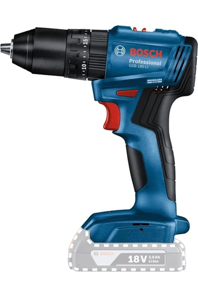 Bosch Professional GSB 185-LI Akülü Darbeli Delme Vidalama Makinesi (18 Volt, SOLO, Yumuşak/Sert To - 5