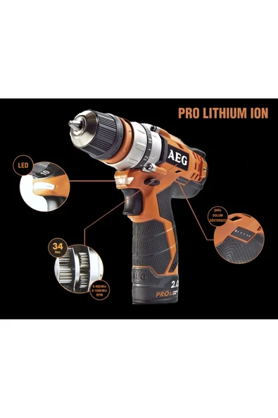 AEG BS 12 C2 LI ÇİFT AKÜLÜ MATKAP (T4935448465) - 3