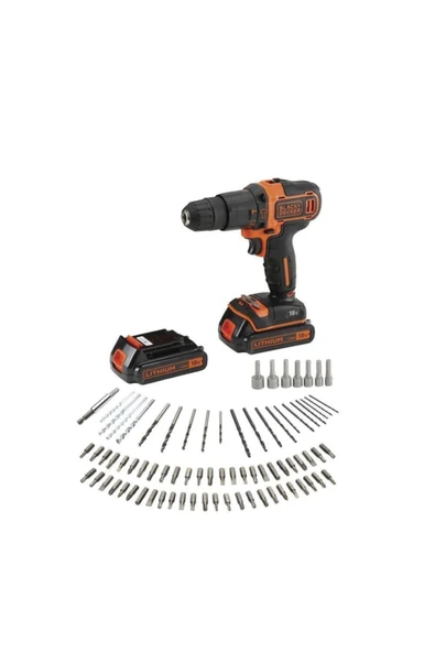 Black&Decker Bdchd18bafc Akülü Darbeli Matkap 18v/1.5ah Li-ion 80 Parça Delme Vidalama Seti - 2