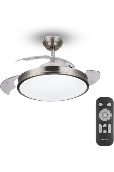 Philips Drm Atlas DC Fan ceiling Tavan Vantilatörlü Armatür,Açılır Kapanır Kanatlı,Kumandalı,Sarı Beyaz Işık - 2