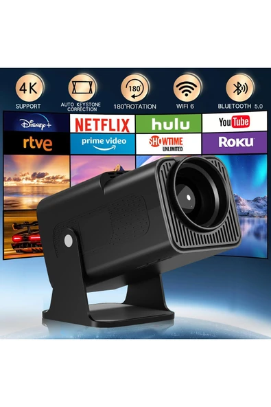 Choice 2024 New Android 11 390ANSI HY320 Projector 4K Native 1080P Dual Wifi6 BT5.0 Cinema Outdoor Porta... - 2