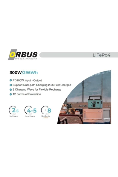 ORBUS 300 Watt Power Station Taşınabilir Solar Jeneratör - 2