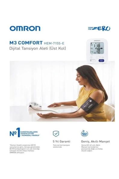 Omron M3 COMFORT HEM-7155-E KOLDAN MANŞON TANSİYON ALETİ - 3
