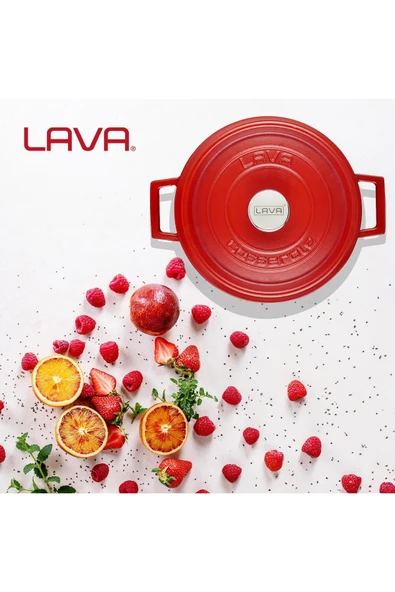 Lava Döküm Yuvarlak Tencere Döküm Demir Yekpare Kulplu Spring Serisi Çap(Ø)28cm. - 7
