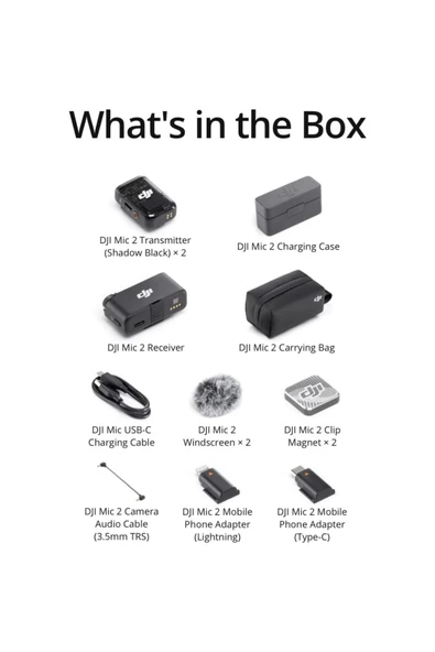 DJI Mic 2 (2 TX + 1 RX + Charging Case)-Gürültü Engelleme, Dokunmaktik ekran, Mikrofon - 8