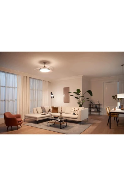 Philips Drm Atlas DC Fan ceiling Tavan Vantilatörlü Armatür,Açılır Kapanır Kanatlı,Kumandalı,Sarı Beyaz Işık - 3