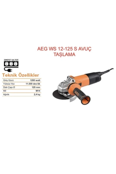 AEG Avuç Taşlama Makinası Ws 12-125 S