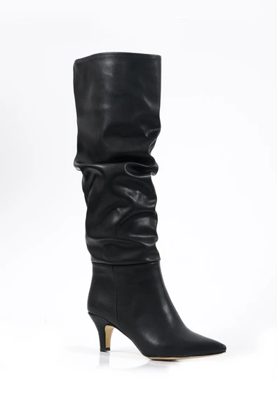 Kadın Tamara Siyah Buzgülü Sivri Burun Çivi Topuk Çizme - 4