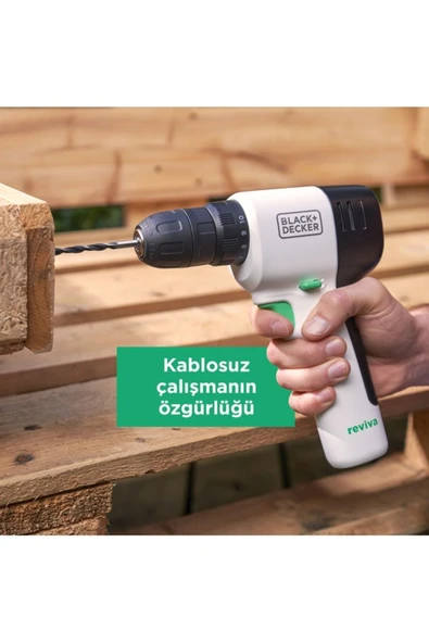 Black&Decker Reviva Şarjlı Matkap, Akülü Matkap, Vidalama, REVDD12C-QW 12V 1.5AH - 5