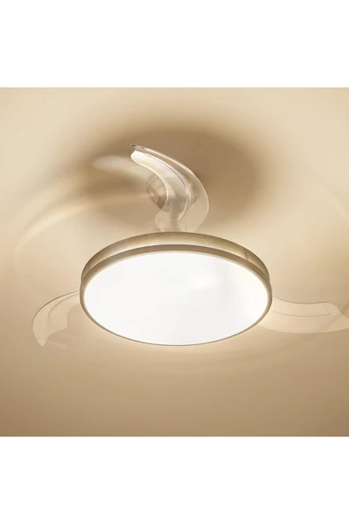 Philips Drm Atlas DC Fan ceiling Tavan Vantilatörlü Armatür,Açılır Kapanır Kanatlı,Kumandalı,Sarı Beyaz Işık - 4
