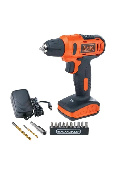 Black&Decker Akülü Vidalama, LD12SP-TR, 12V 1.5 Ah Li-ion, Takım Çantası ve 13 Parça Uç Takımı HEDİYE !