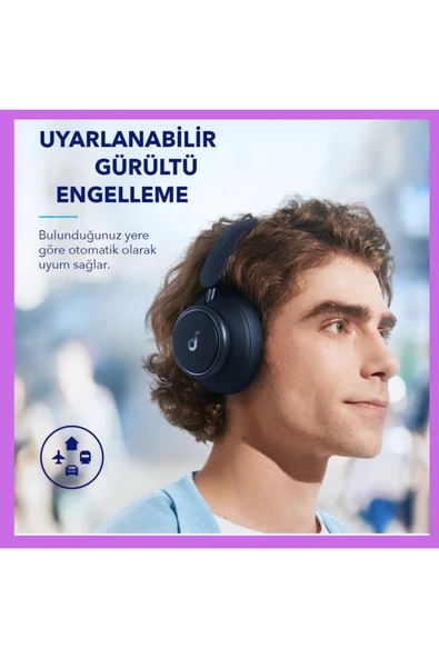 Soundcore LDAC Hi Res Kablosuz Ses Aktarımı -Aktif Gürültü Önleyici Bluetooth Kablosuz Kulaklık - 3