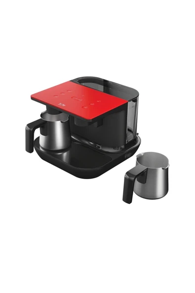 Beko Paslanmaz Çelik Telve Lüks Keyif Kırmızı Ikili Türk Kahve Makinesi - 4