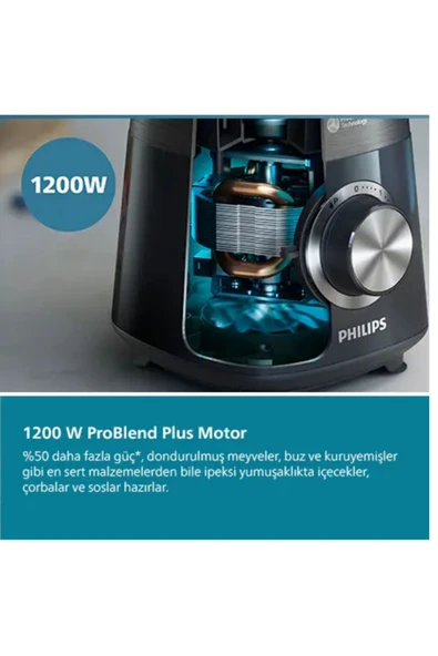 Philips 1200 W motoru ile kadifemsi Smoothie Blender - Problend Plus - 2