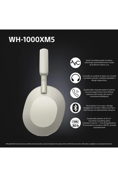 Sony Wh-1000xm5 Tamamen Kablosuz Gürültü Engelleme Özellikli Kulaklık - 5