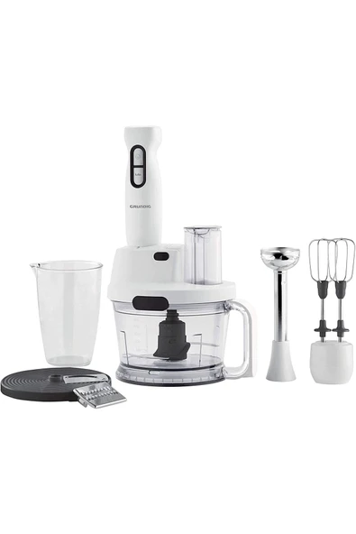 Grundig Bl 4781 El Blender Seti, Paslanmaz Çelik, 1.5 Litre, Mikser Aksesuarlı, 700 W, Beyaz