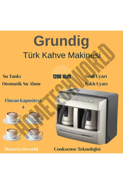 Grundig 4 Fincan kapasiteli Türk Kahve Makinesi Cream Gold