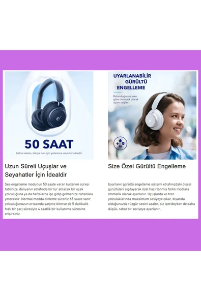 Soundcore LDAC Hi Res Kablosuz Ses Aktarımı -Aktif Gürültü Önleyici Bluetooth Kablosuz Kulaklık - 7