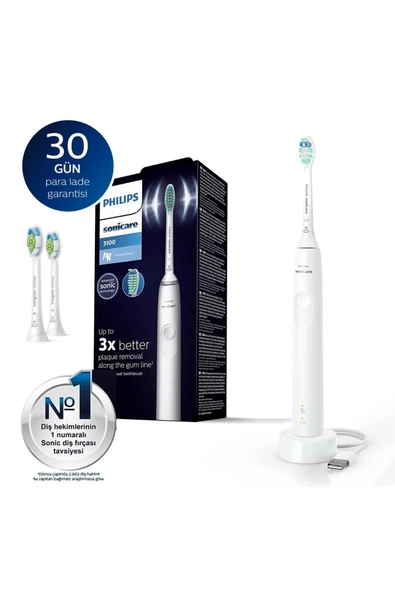 Philips Sonicare Hx3671/13 – 3100 Series – Sonic Şarjlı Diş Fırçası + Hx6062/10 Yedek Başlıkları