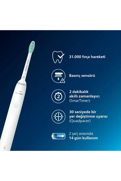 Philips HX3671/13 Sonicare 3100 Serisi Şarj Edilebilir Diş Fırçası - 4