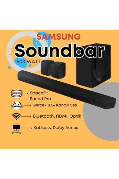 Samsung Utra Ses Q Series Kablosuz Dolby Atmos 11.1.4 Soundbar - 8