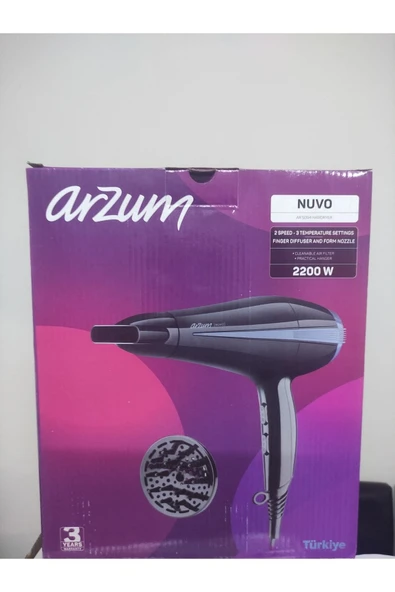 Arzum Nuvo AR5094 Saç Kurutma Makinesi Siyah 9438SERI