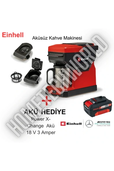 Einhell Solo Kablosuz Filtre Kahve Makinesi Ve Kahve Dolum Makinesi Ikisi Bir Arada( Aküsü Bizden Hediye)