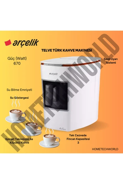 Arçelik Telve Beyaz Türk Kahve Makinesi