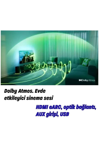 Philips LE Ses desteğiyle Bluetooth 5.3  2.1 Kanal 160 W Soundbar - 2