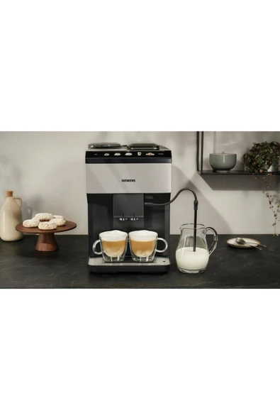 Siemens Tam Otomatik Kahve Makinesi EQ500 classic Paslanmaz çelik, Siyah, Çıkarılabilir su tank - 4