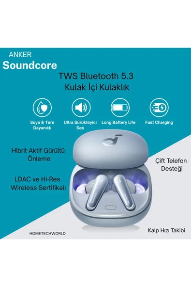 Anker Ultra Sürükleyici Ses,Hibrit Aktif Gürültü Önleme TWS Bluetooth 5.3 Kulaklık