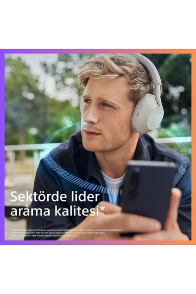 Sony BLUETOOTH Kablosuz Gürültü Engelleme (ANC)Özellikli Kulaklık-Gümüş - 4