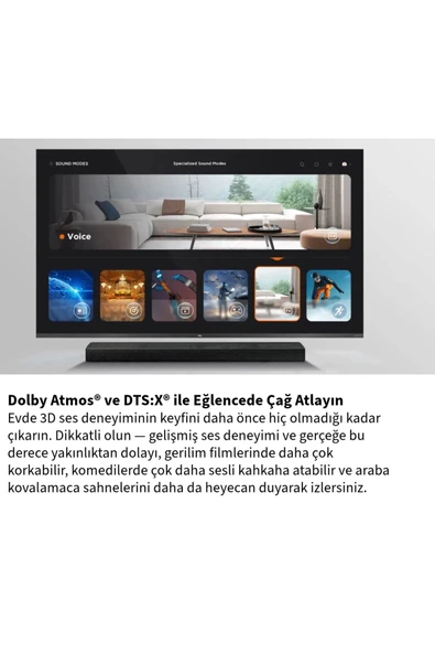 TCL 7.1.kanal 1020w Dolby Atmos Kablosuz Uydu Hoparlörlü Wireless Soundbar - 6