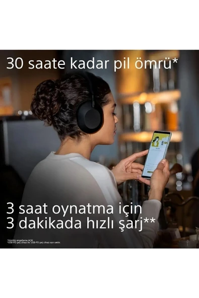 Sony Wh-1000xm5 Tamamen Kablosuz Gürültü Engelleme Özellikli Kulak Üstü Kulaklık Siyah - 6