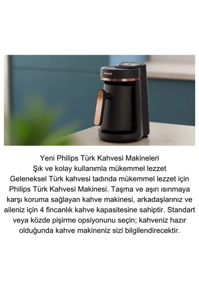 Philips HDA150 PHILIPS 5000 SERIES SİYAH BAKIR TÜRK KAHVESİ MAKİNESİ - 6