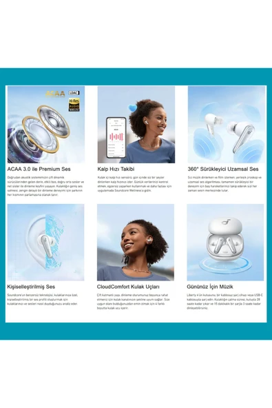 Anker Ultra Sürükleyici Ses,Hibrit Aktif Gürültü Önleme TWS Bluetooth 5.3 Kulaklık - 3