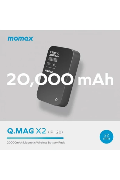 Momax Q.Mag X2 Kablosuz PowerBank MagSafe 20000mAh - Siyah - 5