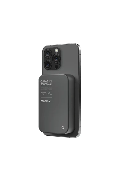 Momax Q.Mag X2 Kablosuz PowerBank MagSafe 20000mAh - Siyah - 2