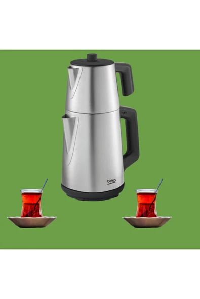 Beko 1650 W Gücünde Su ısıtıcı kapasitesi 1.7 Litre demlik kapasitesi 0.7litre Çay Makinesi - 2