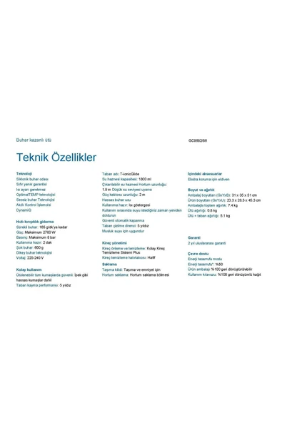 Philips Perfect Care Buhar Kazanlı Ütü 8 Bar 2700w Optimal Temp Sıfır Yanık Riski - 6