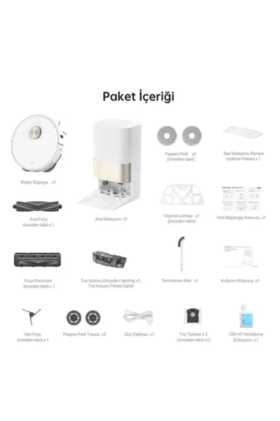 Dreame 12000Pa emiş gücüyle Ultra Robot Süpürge Beyaz-(X40 Ultra) - 5