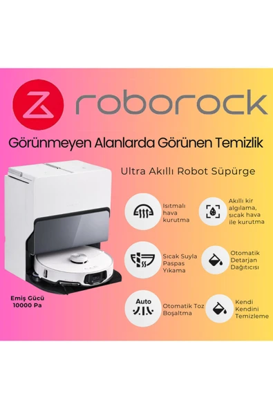 Roborock Ultra Akıllı Robot Süpürge Beyaz