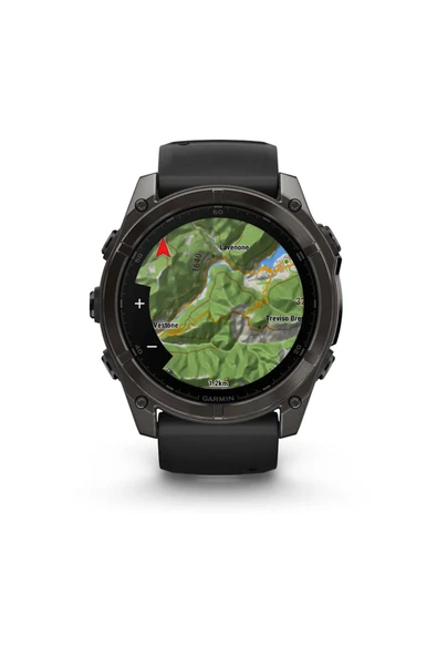 Garmin Fenix 8 – 51mm AMOLED Sapphire Karbon Gri DLC, Siyah/Gri Silikon Kayışlı - 6