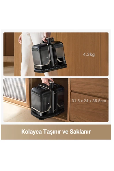 Dreame N10 Taşınabilir  Uyumlu Halı Yıkama Makinesi Siyah - 8